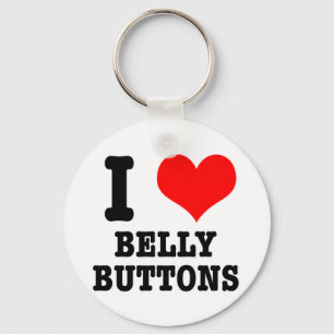 I HEART (LOVE) belly buttons Key Ring