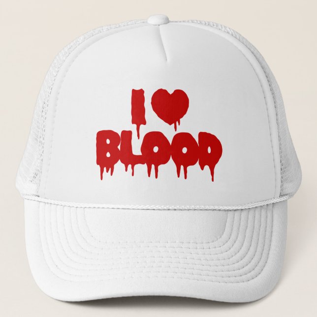 I HEART [LOVE] BLOOD TRUCKER HAT (Front)