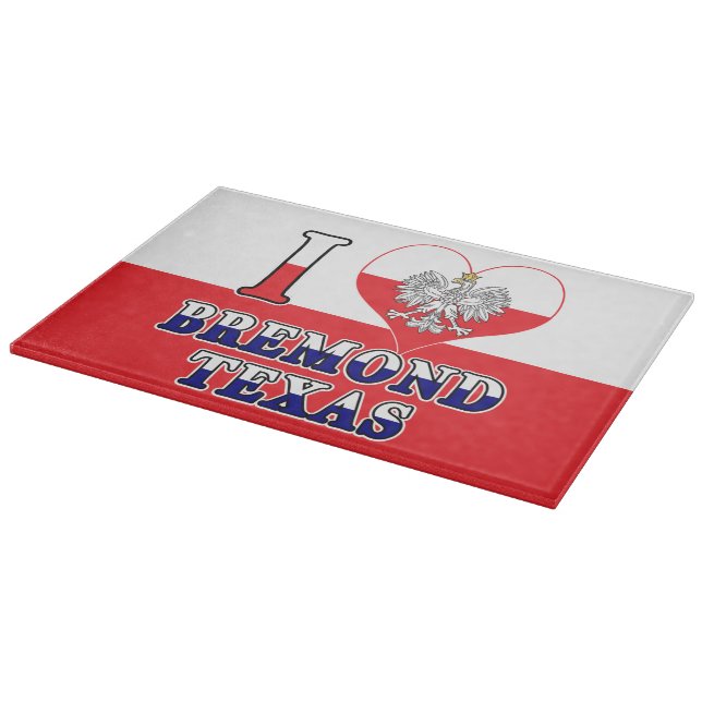 I Heart Love Bremond Texas Cutting Board (Corner)