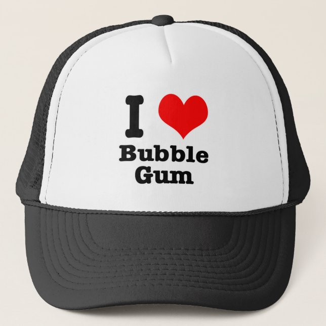 I HEART (LOVE) bubble gum Trucker Hat (Front)
