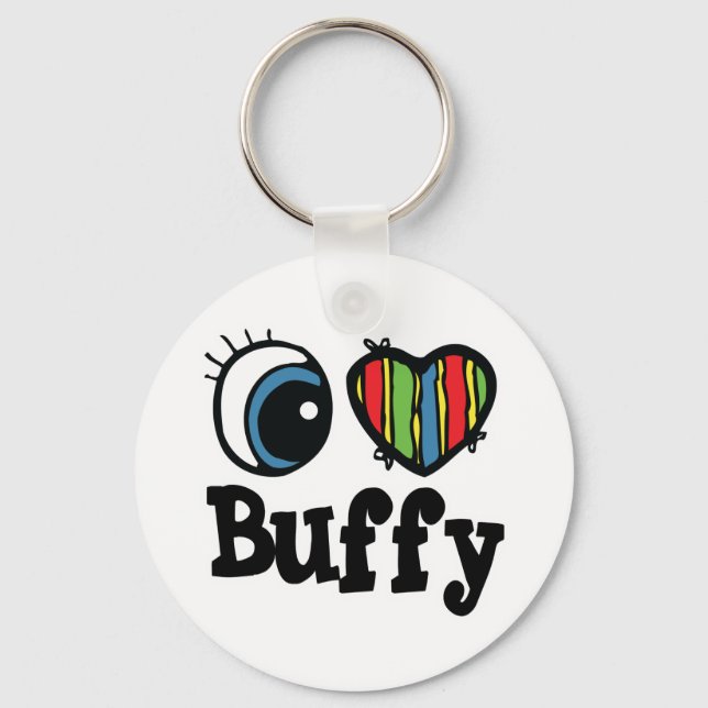 I Heart (Love) Buffy Key Ring (Front)