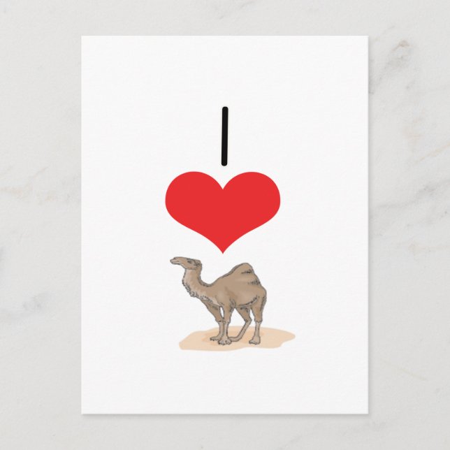 I Heart (Love) Camels Postcard (Front)
