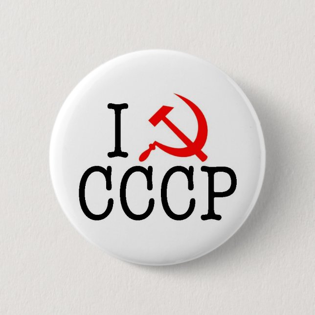 I Heart (LOVE) CCCP 6 Cm Round Badge (Front)