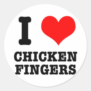I HEART (LOVE) CHICKEN FINGERS CLASSIC ROUND STICKER