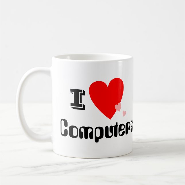 I Heart (Love) Computers Mug (Left)