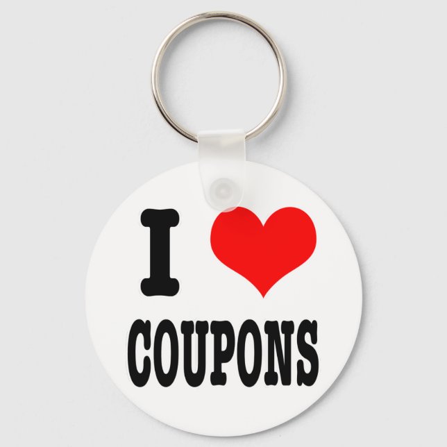 I HEART (LOVE) coupons Key Ring (Front)