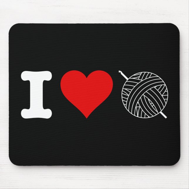 I Heart Love Crochet Mouse Pad (Front)
