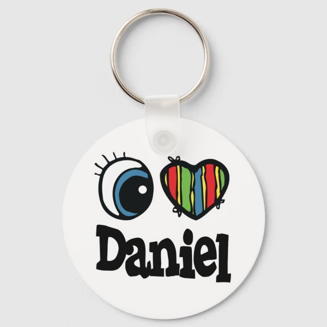 I Heart (Love) Daniel Key Ring (Front)