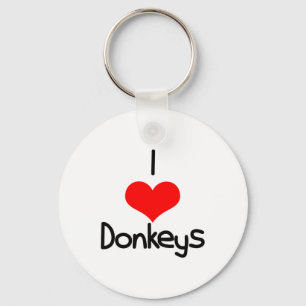 I Heart (Love) Donkeys Key Ring