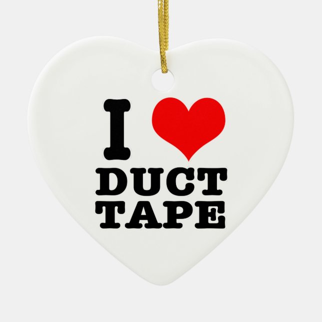 I HEART (LOVE) duct tape Ceramic Tree Decoration (Front)