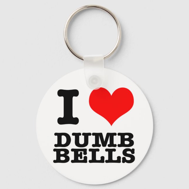 I HEART (LOVE) DUMBBELLS KEY RING (Front)