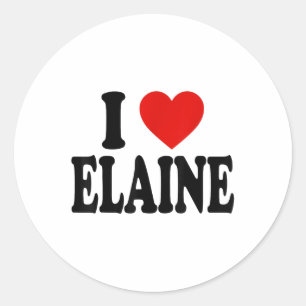 I Heart Love Elaine _1  Classic Round Sticker