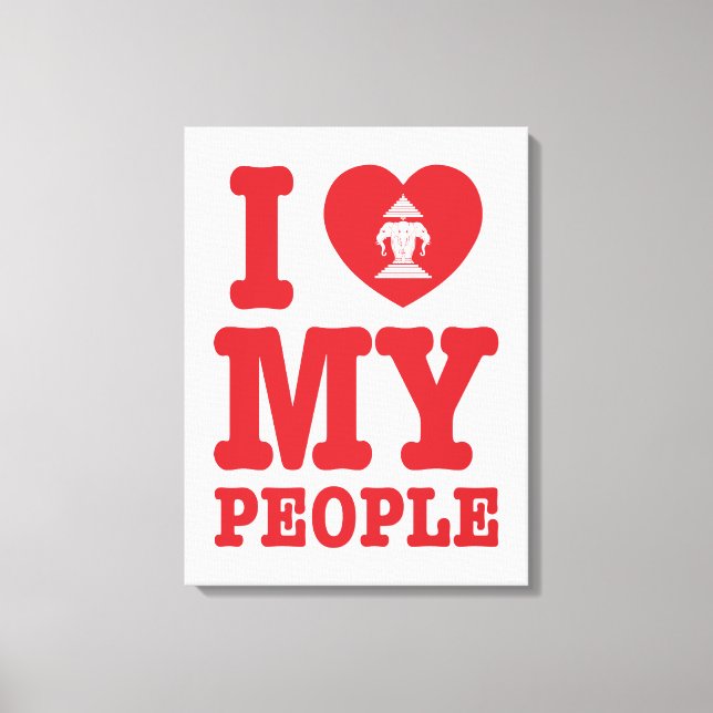 I Heart (Love) Erawan My Lao People Canvas Print (Front)
