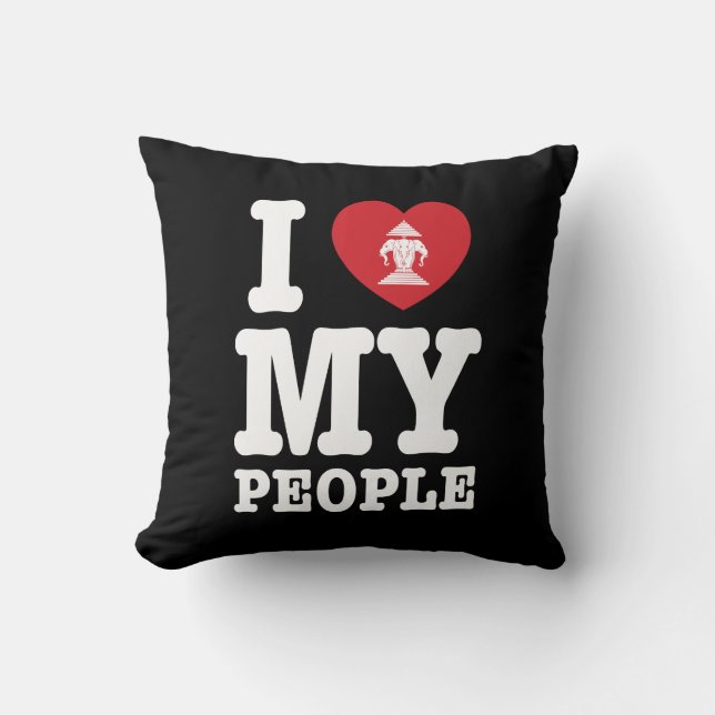 I Heart (Love) Erawan My Lao People Cushion (Front)