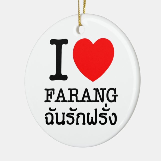 I Heart (Love) Farang Ceramic Tree Decoration (Left)