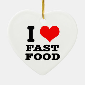 I HEART (LOVE) fast food Ceramic Tree Decoration