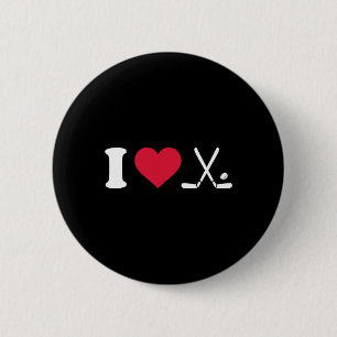 I Heart Love Field Hockey - Unisex 6 Cm Round Badge