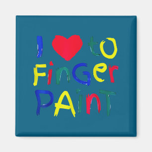 I heart love finger paint i'm paint cute couple va magnet