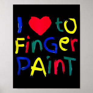 I heart love finger paint i'm paint cute couple va poster