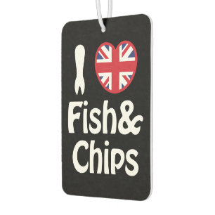 I Heart [Love] Fish & Chips Air Freshener