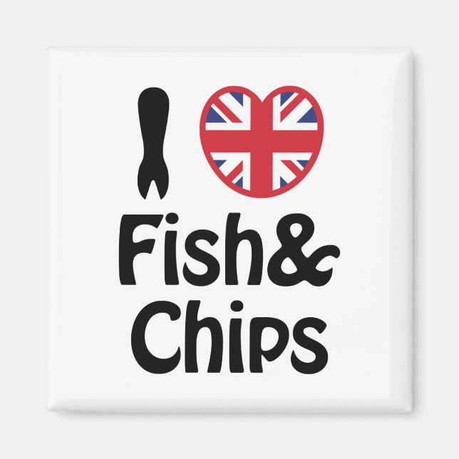 I Heart [Love] Fish & Chips Magnet (Front)
