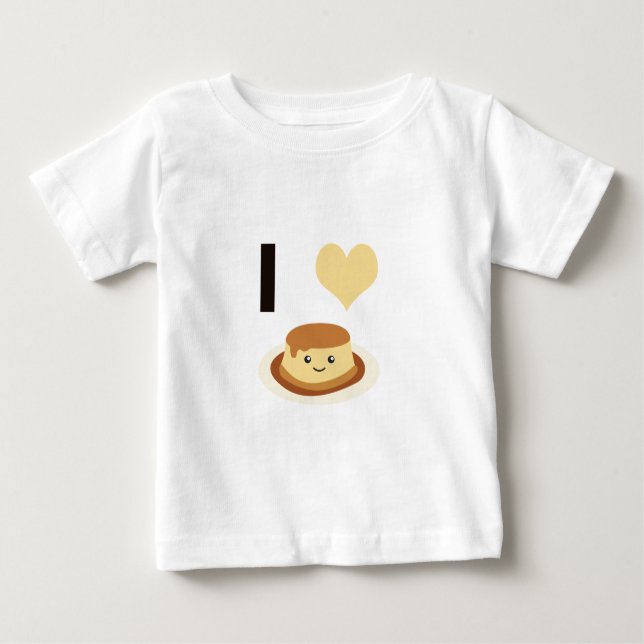 I Heart (love) flan! Baby T-Shirt (Front)