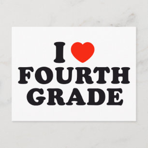 I Heart / Love Fourth Grade Postcard