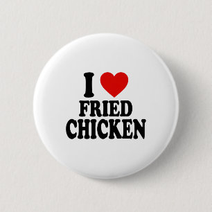 I Heart Love Fried Chicken 6 Cm Round Badge