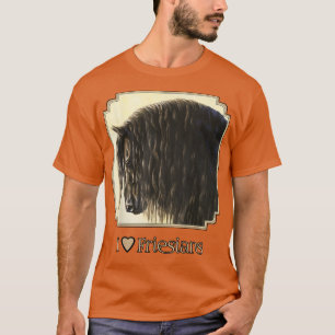 I Heart (Love) Friesians Beautiful Black Draught H T-Shirt