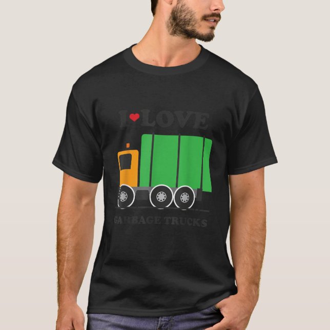 I Heart Love Garbage Trucks Little Boys Kids   T-Shirt (Front)