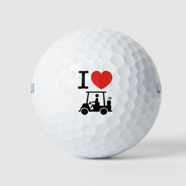 I Heart (Love) Golf Cart Balls (Front)
