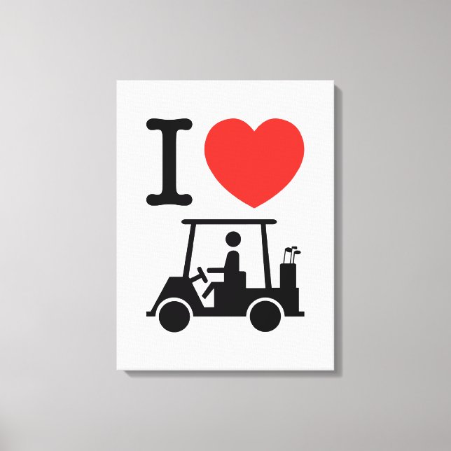 I Heart (Love) Golf Cart Canvas Print (Front)