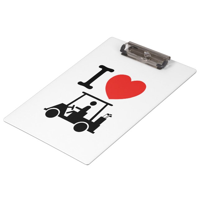 I Heart (Love) Golf Cart Clipboard (Angled)