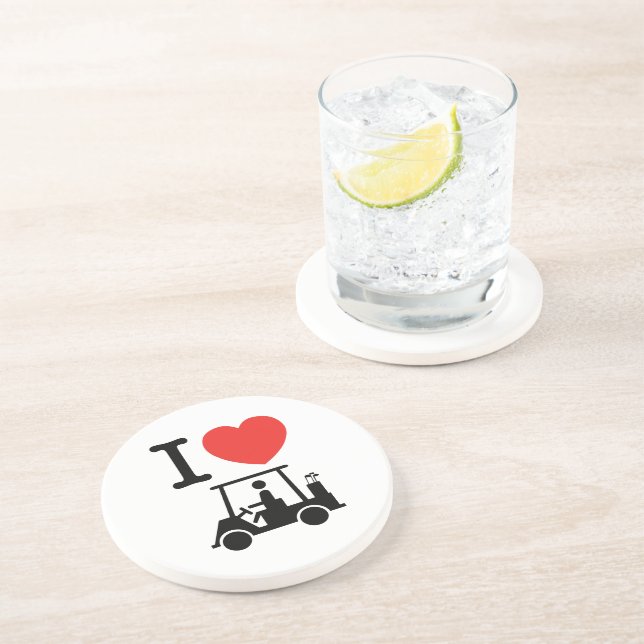 I Heart (Love) Golf Cart Coaster (Side)