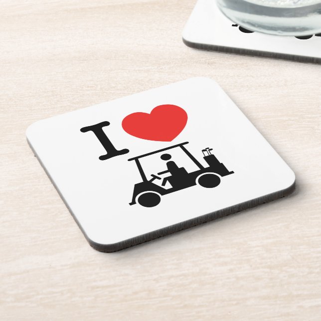 I Heart (Love) Golf Cart Coaster (Left Side)