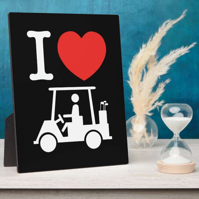 I Heart (Love) Golf Cart Plaque (Side)