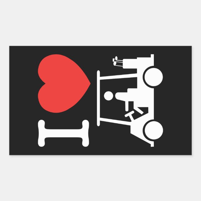 I Heart (Love) Golf Cart Rectangular Sticker (Front)