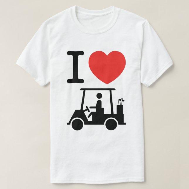 I Heart (Love) Golf Cart T-Shirt (Design Front)
