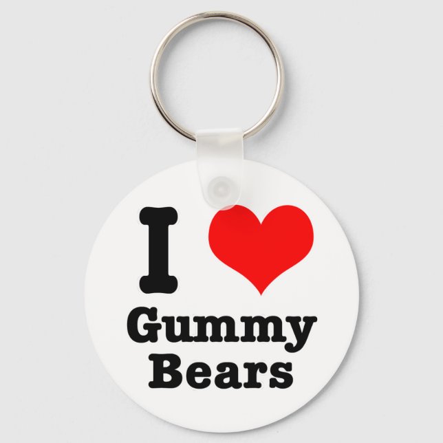 I HEART (LOVE) gummy bears Key Ring (Front)