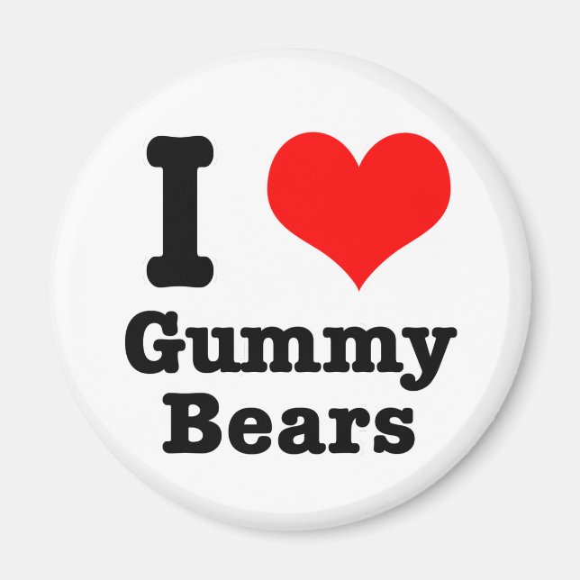 I HEART (LOVE) gummy bears Magnet (Front)