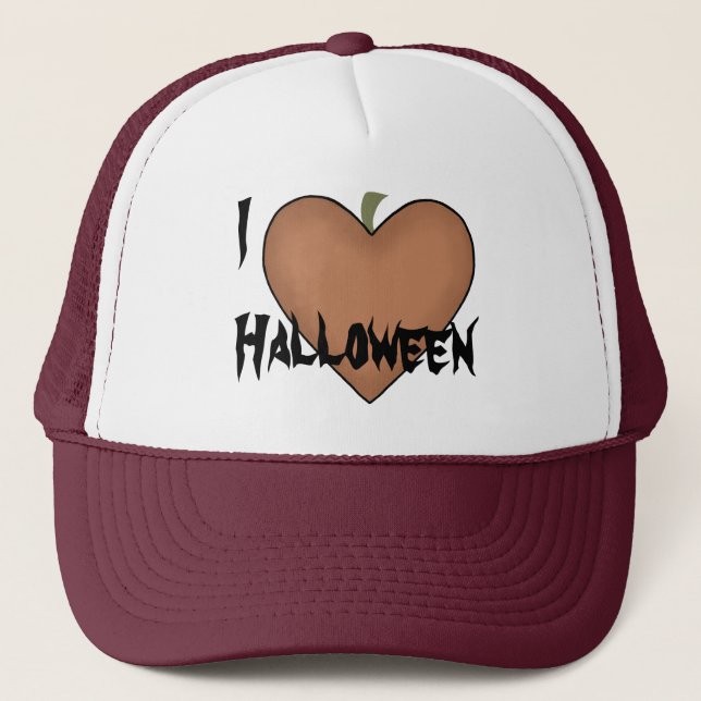 I Heart (Love) Halloween Trucker Hat (Front)