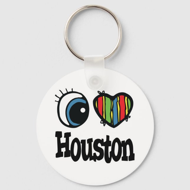 I Heart (Love) Houston Key Ring (Front)