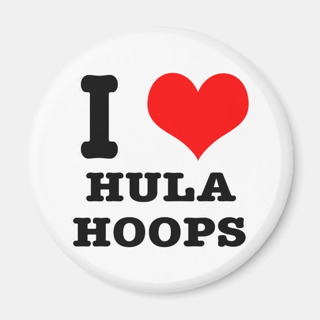I HEART (LOVE) HULA HOOPS MAGNET (Front)