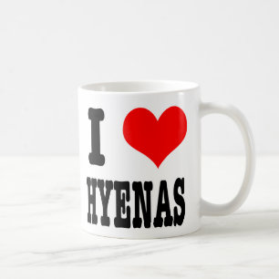 I HEART (LOVE) HYENAS COFFEE MUG