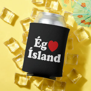 I Heart (Love) Iceland [Ég Elska Ísland] Icelandic Can Cooler