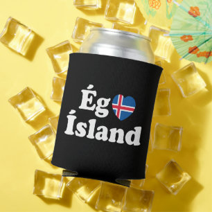 I Heart (Love) Iceland [Ég Elska Ísland] Icelandic Can Cooler
