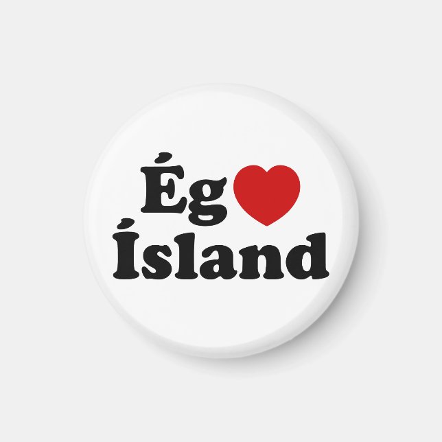 I Heart (Love) Iceland [Ég Elska Ísland] Icelandic Magnet (Front)