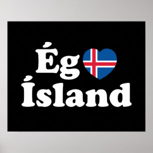 I Heart (Love) Iceland [Ég Elska Ísland] Icelandic Poster