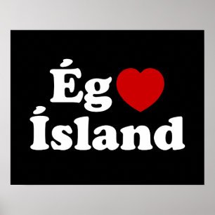 I Heart (Love) Iceland [Ég Elska Ísland] Icelandic Poster