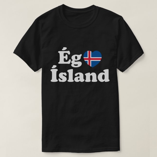 I Heart (Love) Iceland [Ég Elska Ísland] Icelandic T-Shirt (Design Front)